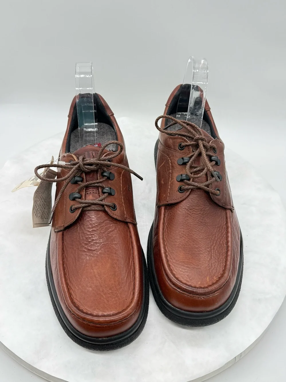 Red Wing Shoes Brown Leather Oxfords with Lace-Up Closure